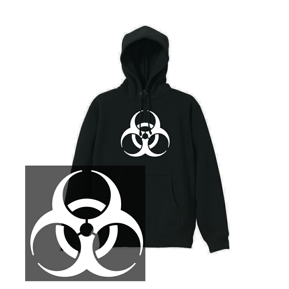 【数量限定SALE】BIOHAZARD HOODIE バイオハザード ウイルス 細菌 汚染 シンボル 注意 ロゴマーク hiphop ストリート ヘビーウェイト ヘヴィー 厚手 スウェット フーディ パーカー 裏起毛 トップス ロゴ メンズ レディース