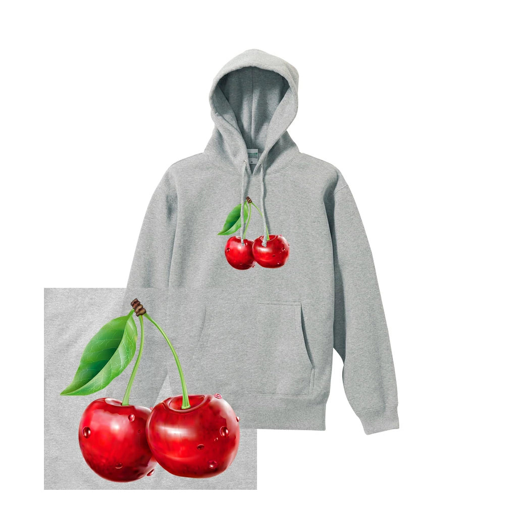 CHERRY HOODIE チェリー さくらんぼ サクランボ cherry 果物 フルーツ fruits 果実 ベジタブル かわいい おしゃれ ストリート ヘビーウェイト ヘヴィー 厚手 スウェット フーディ パーカー 裏起毛 トップス ロゴ メンズ レディース