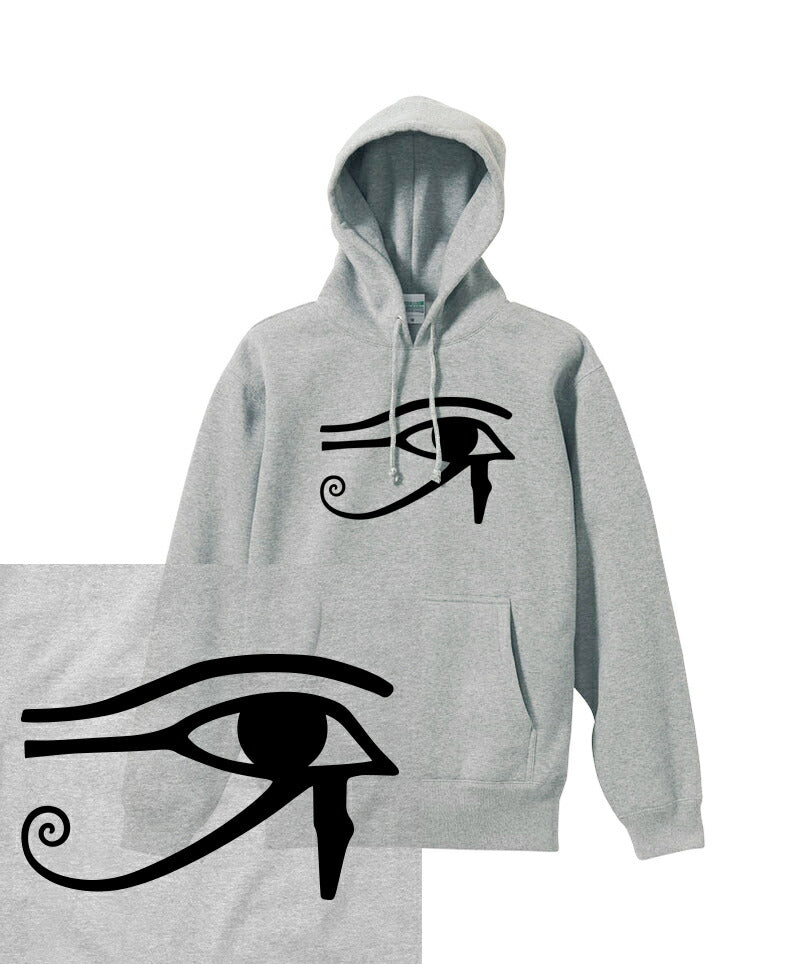 EYE OF HORS HOODIE ホルスの目 古代エジプト 真実の目 象形文字 ラーの目 シンボル メソポタミア ヘビーウェイト ヘヴィー 厚手 スウェット フーディ パーカー 裏起毛 トップス ロゴ メンズ レディース