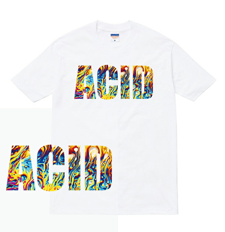 ACID Tシャツ/ メンズ レディース 半袖 超wavy 単語 英語 ロゴ トップス ストリート LSD lsd アシッド acid トリップ trip サイケ サイケデリック psy トランス trance psytrance wavy trap hiphop tee tシャツ