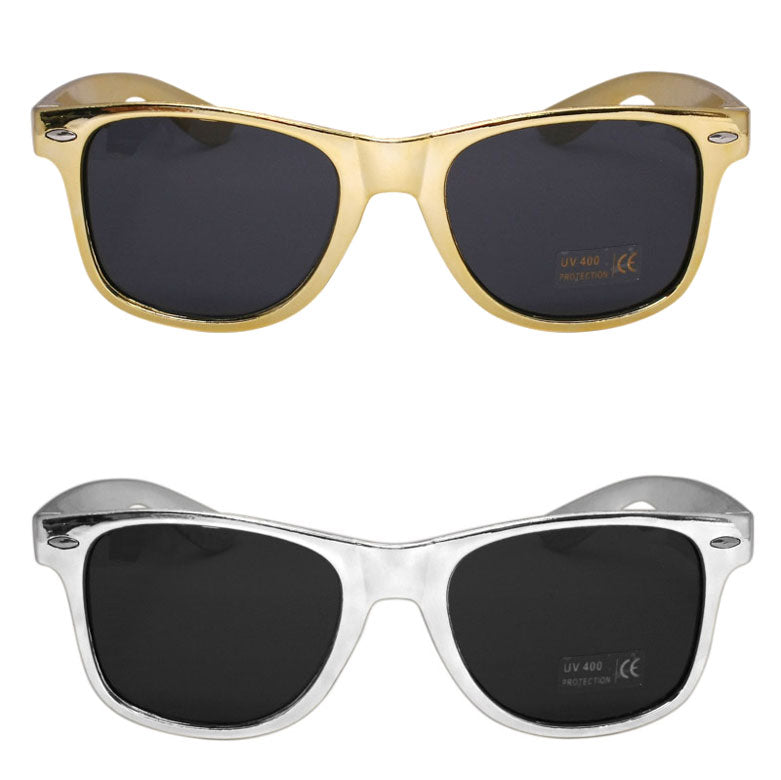 3点購入で送料無料 格安 高品質 サングラス ゴールド シルバー イベント ライブ カラフル 忘年会 ブラック ブルー ピンク イエロー グリーン レッド パープル オレンジ ターコイズ ホワイト グレー 黒 白 青 赤 緑 黄色 紫 灰 ウェリントンフレーム 激安 卸