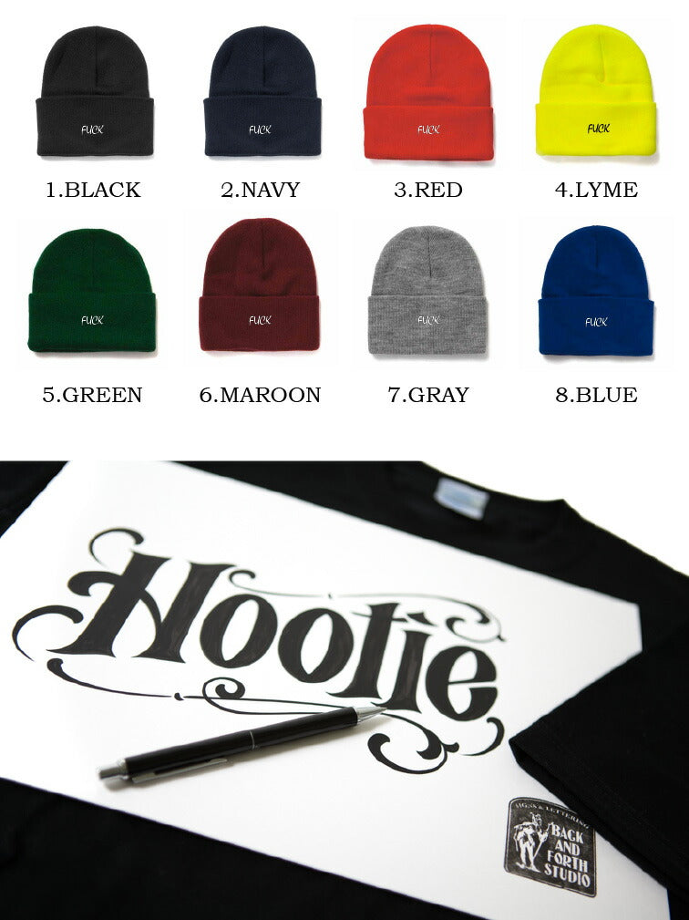 FUCK Knit Cuff ニット 帽子 キャップ ファック ストリート ブランド fuck ファック 刺繍 帽子 ユニセックス BEANIE ビーニー メンズ レディース 秋冬