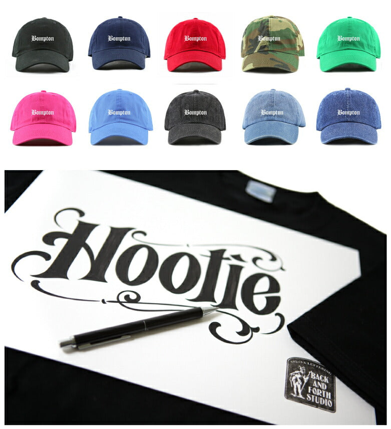 BOMPTON BASEBALL CAP ベースボール キャップ HIPHOP 刺繍 フリーサイズ 帽子 ユニセックス 野球帽 ローキャップ ジェットキャップ