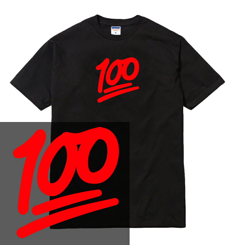 100 Tシャツ 半袖 100点 百点 絵文字 emoji iphone アイフォン スマホ メンズ レディース ユニセックス 大きいサイズ ダンス 衣装 HIPHOP ストリート ブランド tee tシャツ