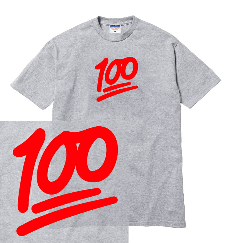 100 Tシャツ 半袖 100点 百点 絵文字 emoji iphone アイフォン スマホ メンズ レディース ユニセックス 大きいサイズ ダンス 衣装 HIPHOP ストリート ブランド tee tシャツ