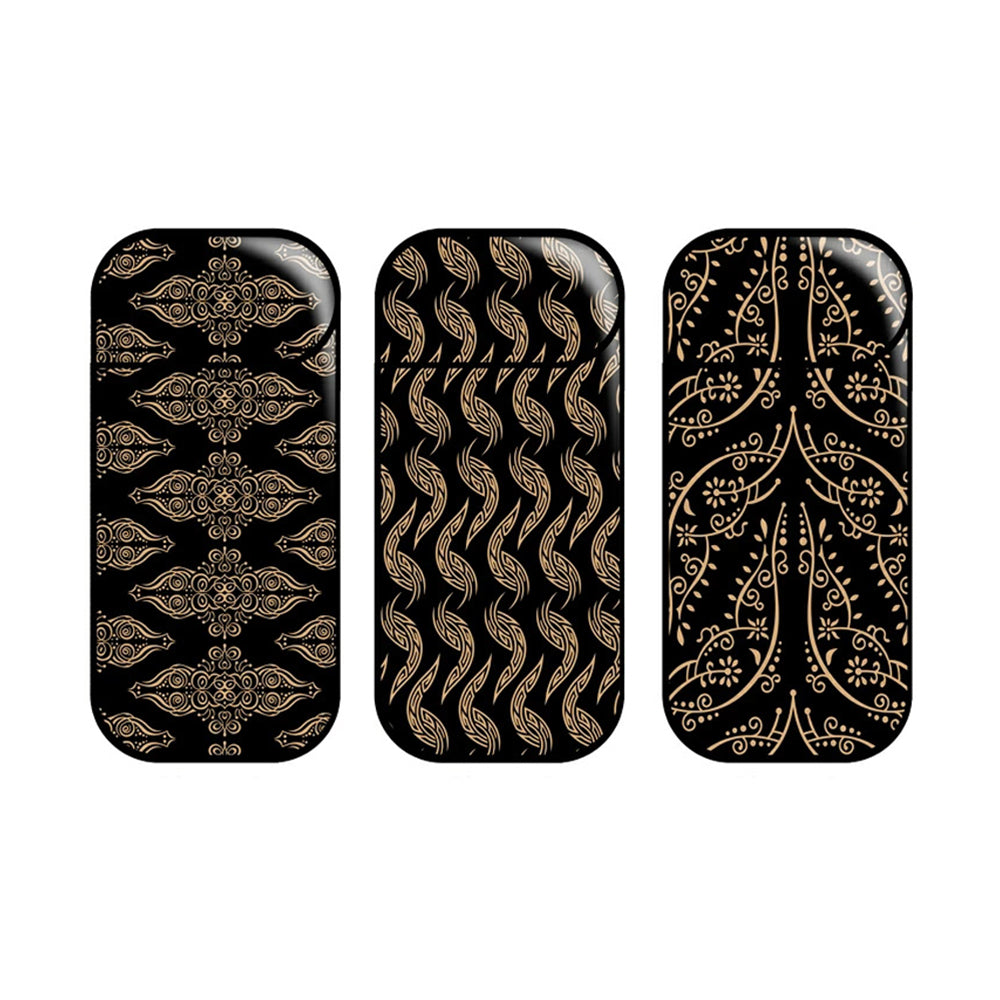 アイコススキンシール-金色 黒 ゴールド NEW YORK バロック バロック調 パターン 模様 幾何学 手帳 カバー型 鎖 ケース カバー かわいい おしゃれ ステッカー 保護シール IQOS iqos ヒートスティック タバコ 本体 電子タバコ