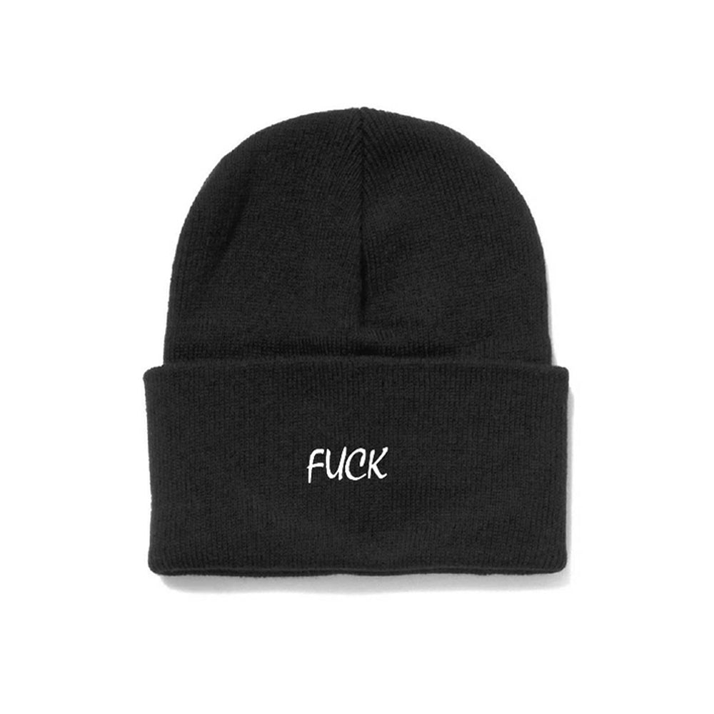 FUCK Knit Cuff ニット 帽子 キャップ ファック ストリート ブランド fuck ファック 刺繍 帽子 ユニセックス BEANIE ビーニー メンズ レディース 秋冬