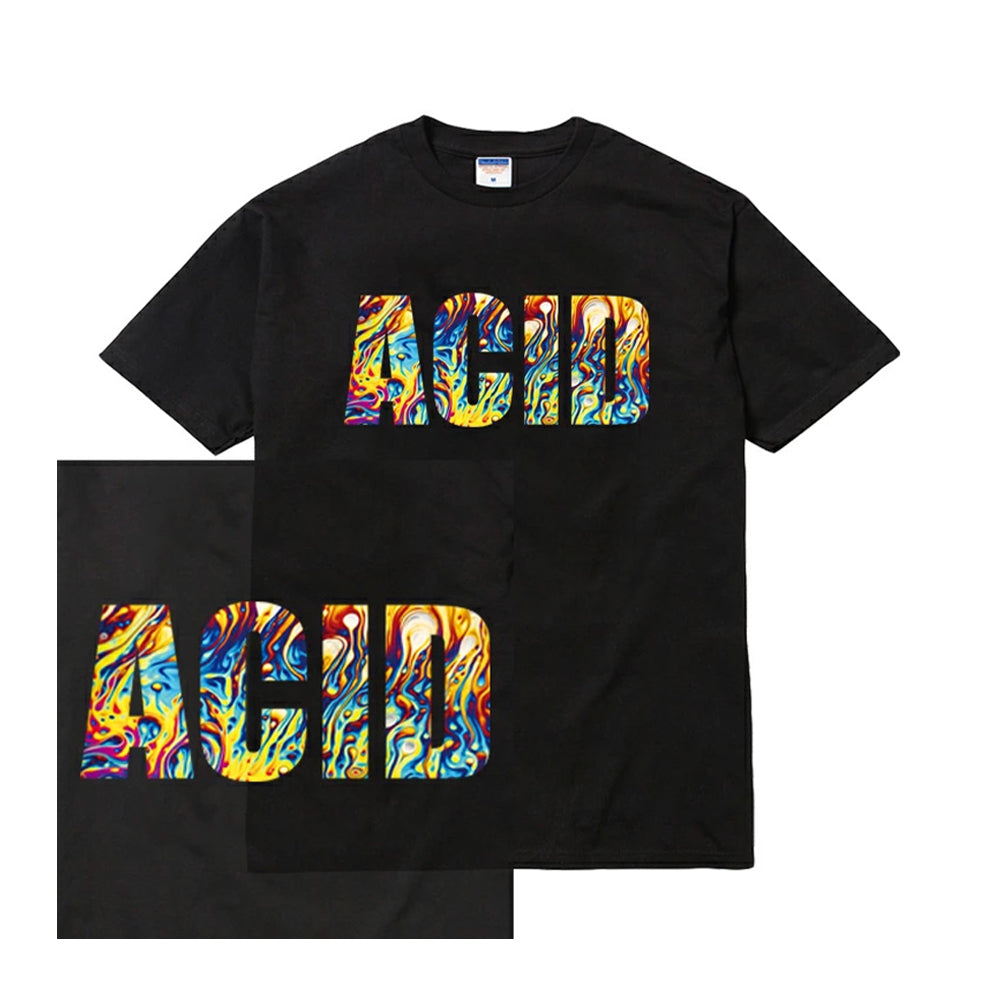 ACID Tシャツ/ メンズ レディース 半袖 超wavy 単語 英語 ロゴ トップス ストリート LSD lsd アシッド acid トリップ trip サイケ サイケデリック psy トランス trance psytrance wavy trap hiphop tee tシャツ